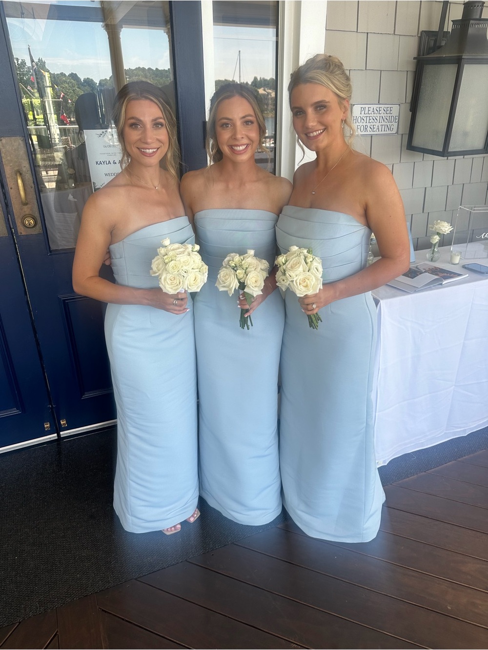 Strapless Light Blue Bridesmaid Dress - Elegant Floor-Length